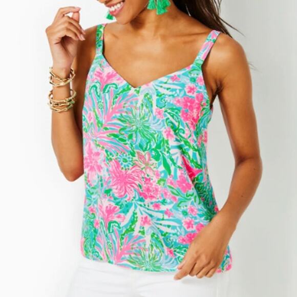 Lilly Pulitzer Nadia Cami Leaf It Wild XXS - Picture 1 of 9